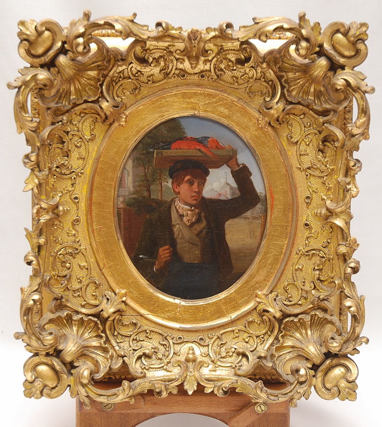 OIL ON BOARD, A 19TH CENTURY ENGLISH SCHOOL, LOBSTER BOY BEARING SIGNATURE WILLIAM HENRY KNIGHT,