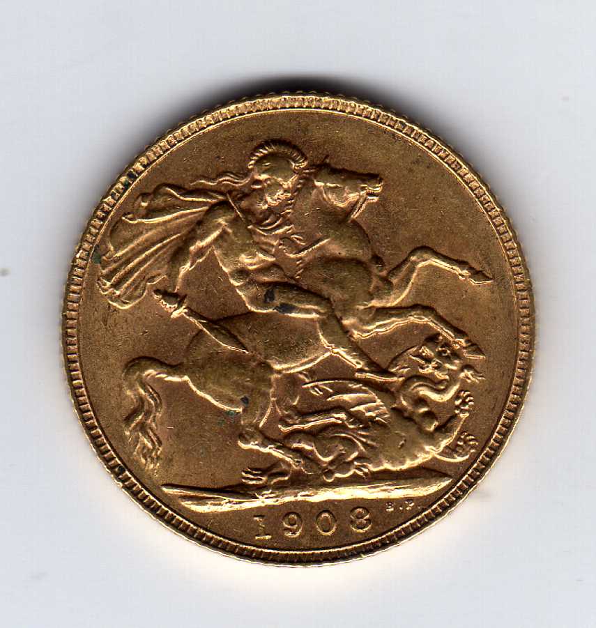 GB COINS: SOVEREIGN 1908 (1)