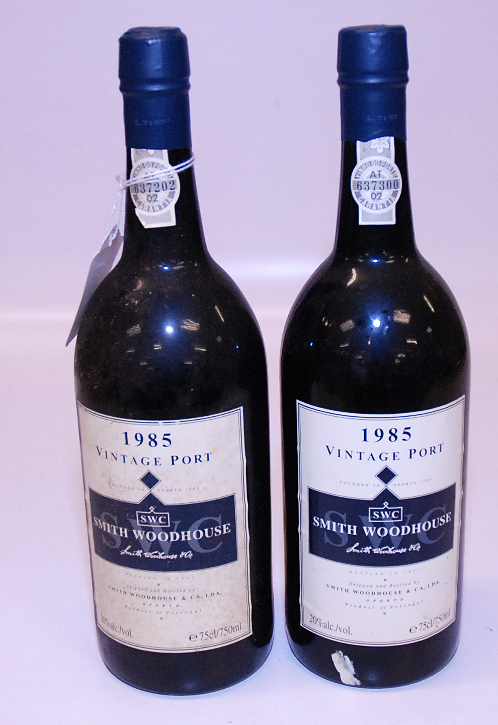 TWO BOTTLES VINTAGE PORT 1985 75CL - SMITH WOODHOUSE VINTAGE PORT PORTUGAL