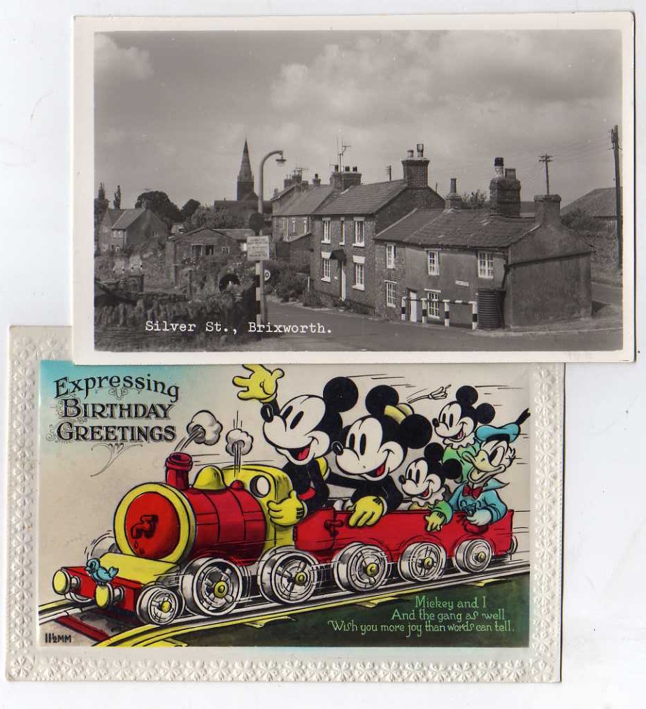 BOX OF MIXED POSTCARDS, BRIXWORTH RP, DISNEY (3) CYPRUS (2) ETC. (350 APPROX)