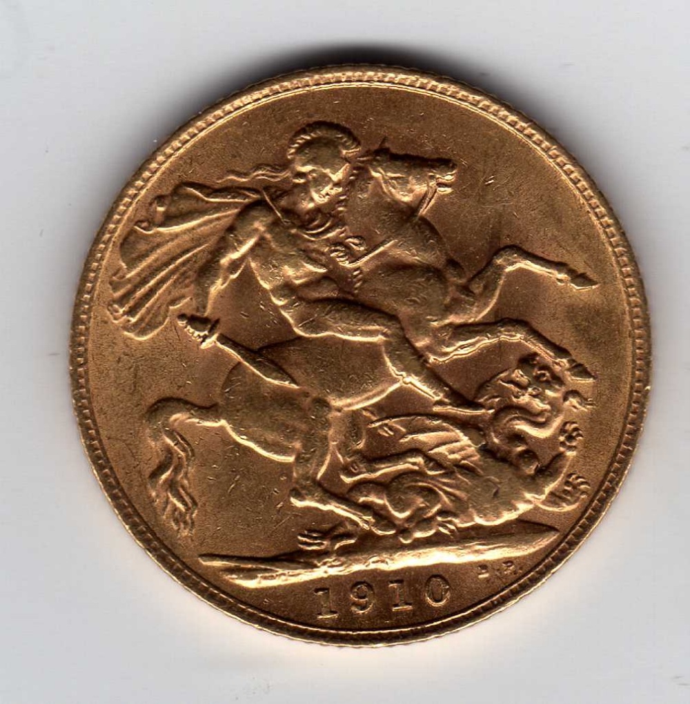 GB COINS:  SOVEREIGN, 1910 (1)