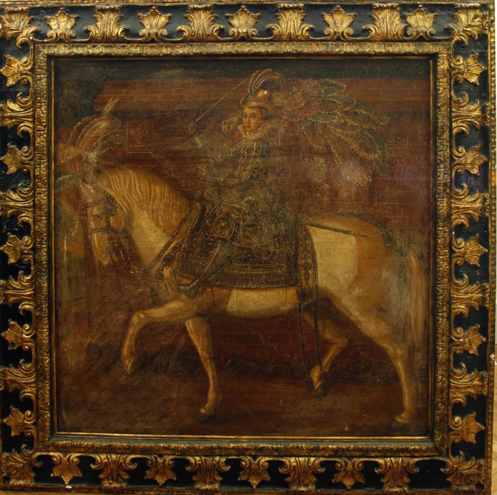 After Robert Peake (c. 1551-1619) Henry, Prince of Wales on horseback oil on canvas 135 x 127 cm (