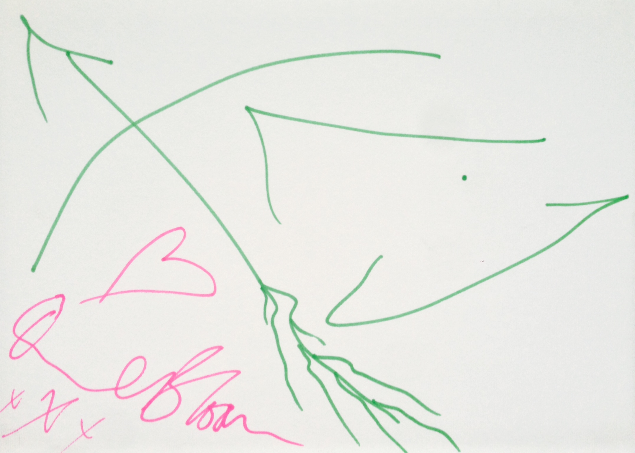 Orlando Bloom Hollywood Actor Untitled,signed. coloured felt pen on paper, 25 x 17.5cm