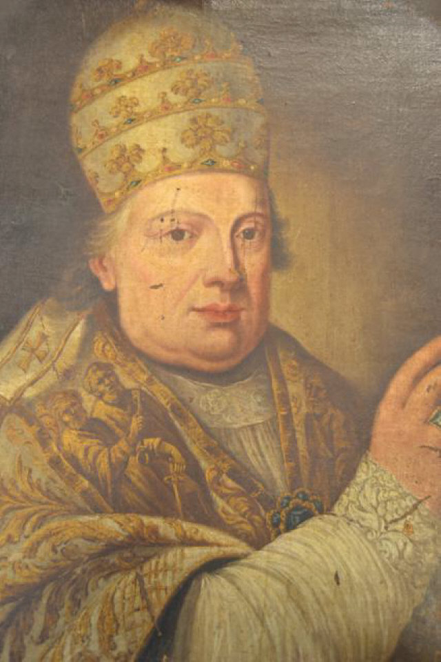 18th century Italian school - Pope Pius VI - 64x54cm oil on canvas - unframed   CONDITION REPORT: