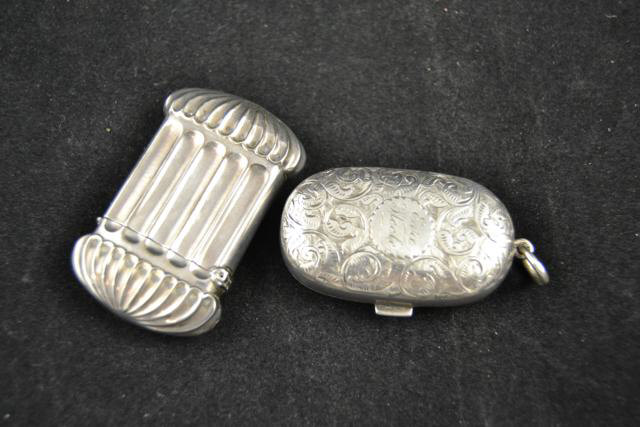 A silver vesta case, Birmingham 1891, maker Abraham Meyer Blanckensee, together with a silver