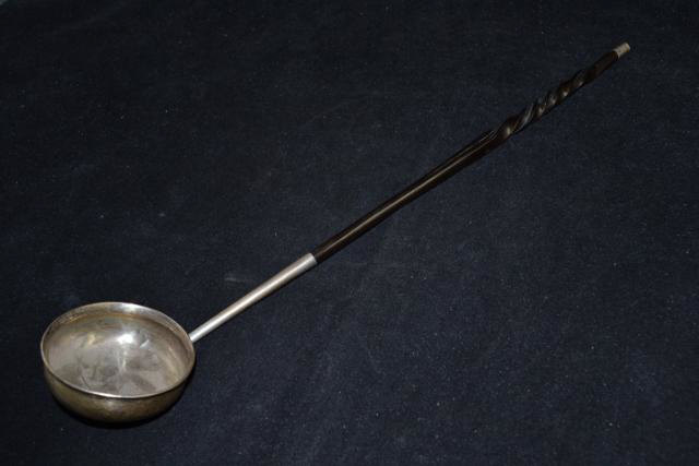 A Scottish silver toddy ladle, spiral bone handle , probably William Ritchie, Perth 1796-1808