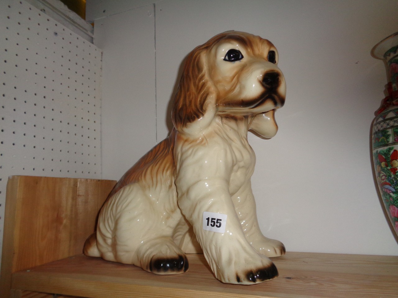20thC Pottery figure of a Puppy with glazed finish
