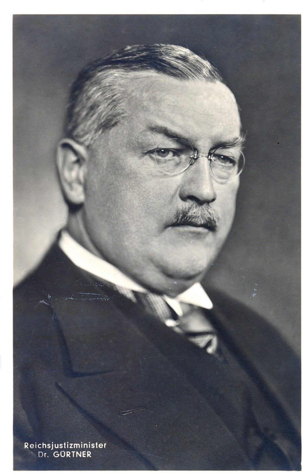 GÃœRTNER FRANZ: (1881-1941) German Minister of Justice in Adolf Hitler's cabinet (1932-41).