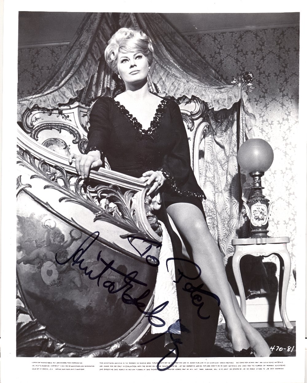 EKBERG ANITA: (1931- ) Swedish-American Actress & Sex Symbol. Vintage signed and inscribed 8 x 10