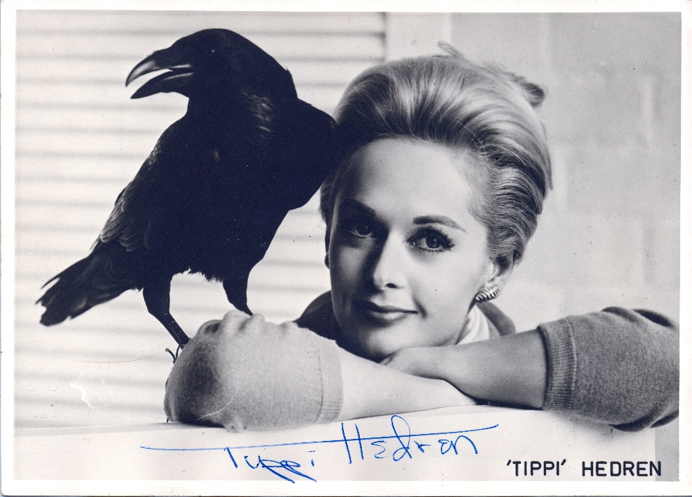 HEDREN TIPPI: (1930-     ) American Actress. Vintage signed 7 x 5 photograph of Hedren in a head and