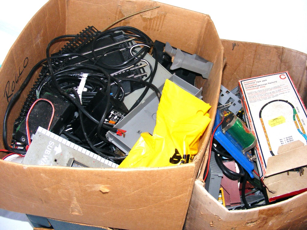 A box of railway items.