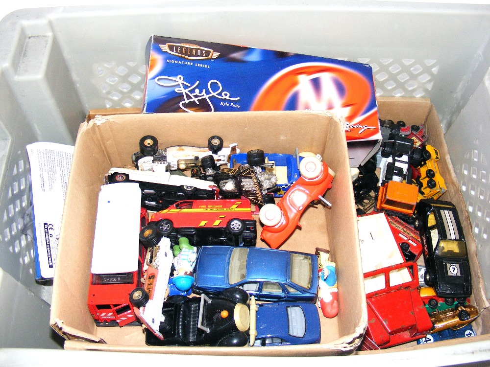 A box of diecast cars.