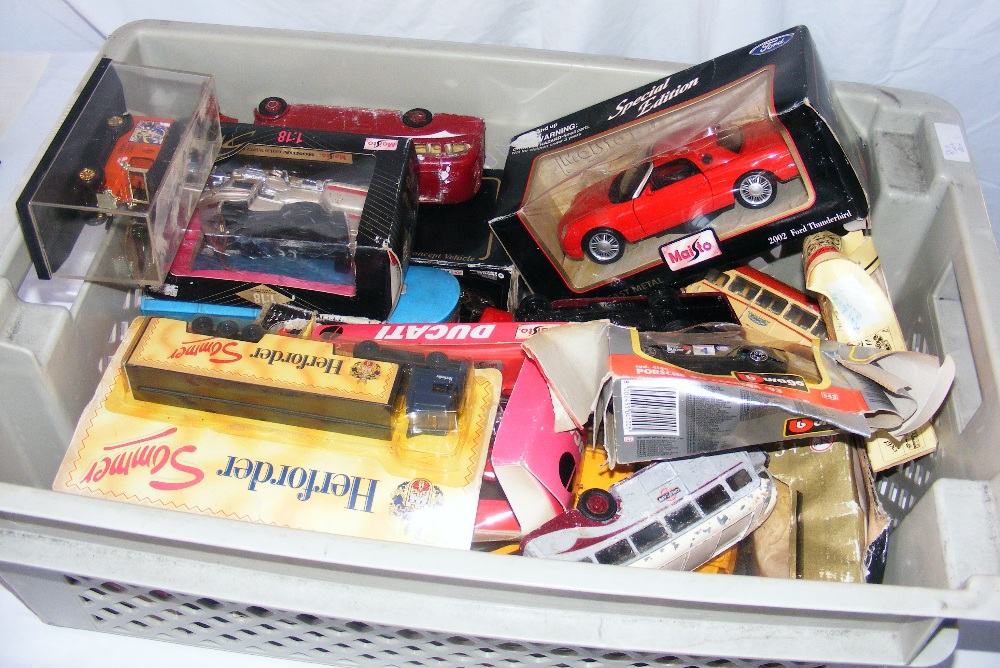 A basket of assorted die cast.