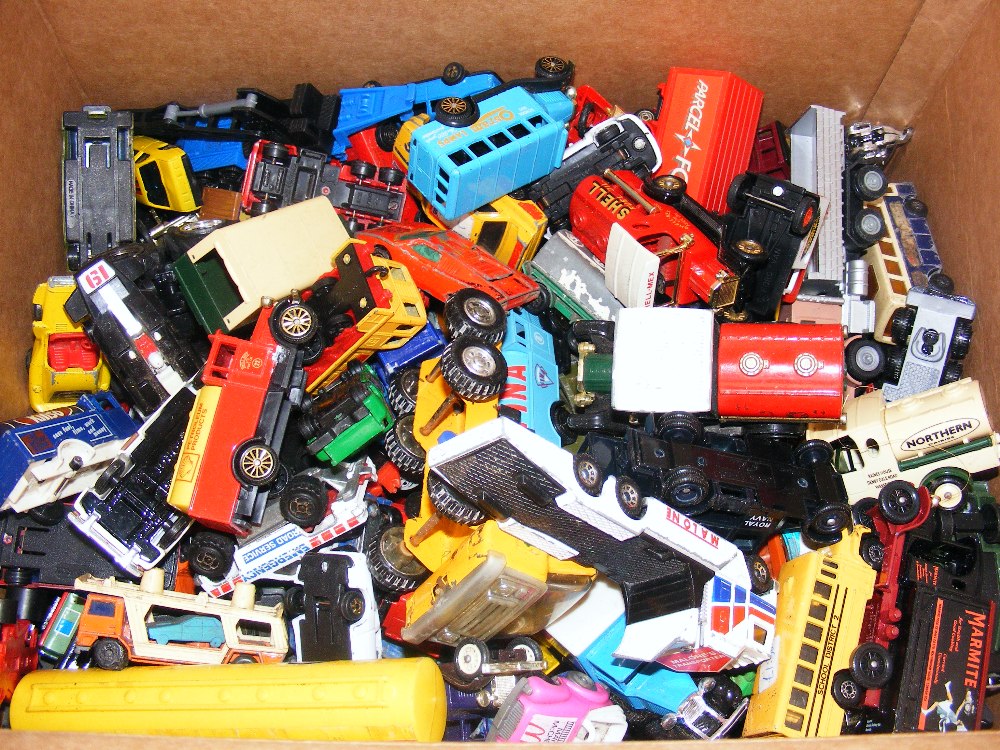 A box of assorted diecast.