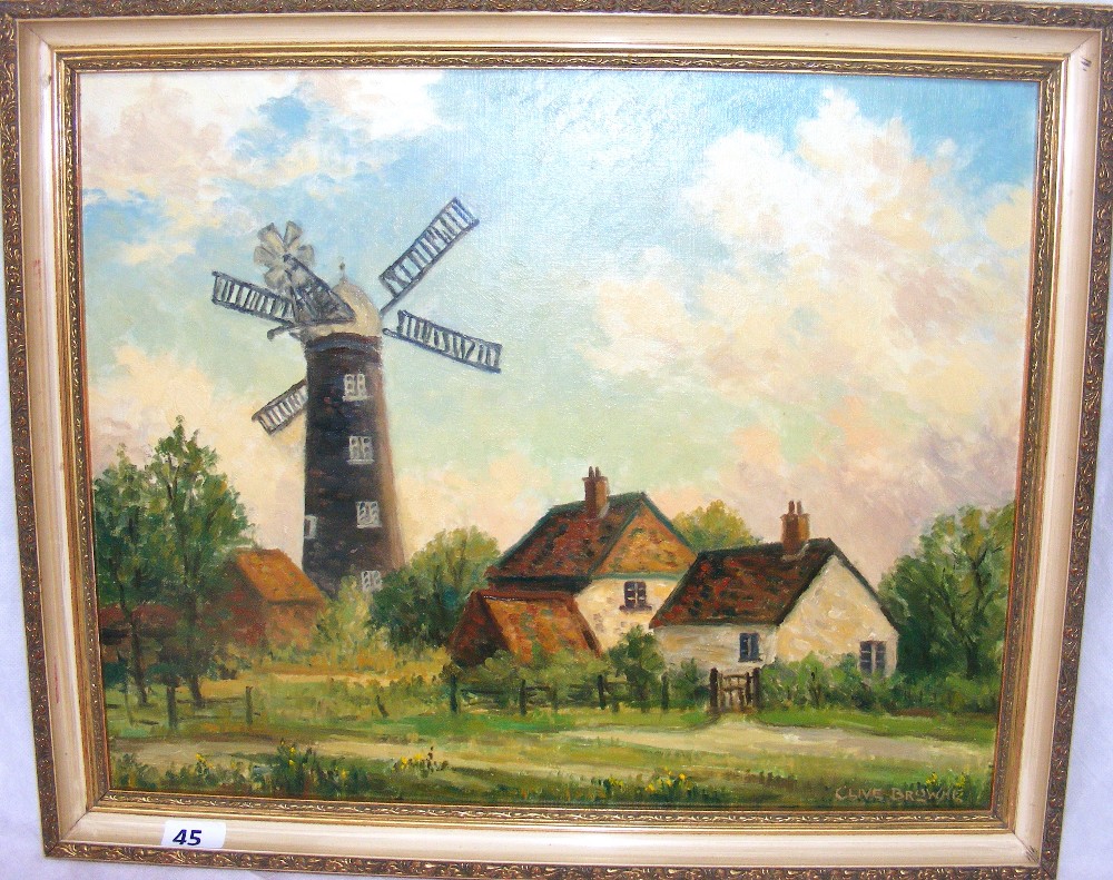 A oil painting of "Waltham Mill" by local Grimsby artist Clive Richard Browne (1901 - 1991),