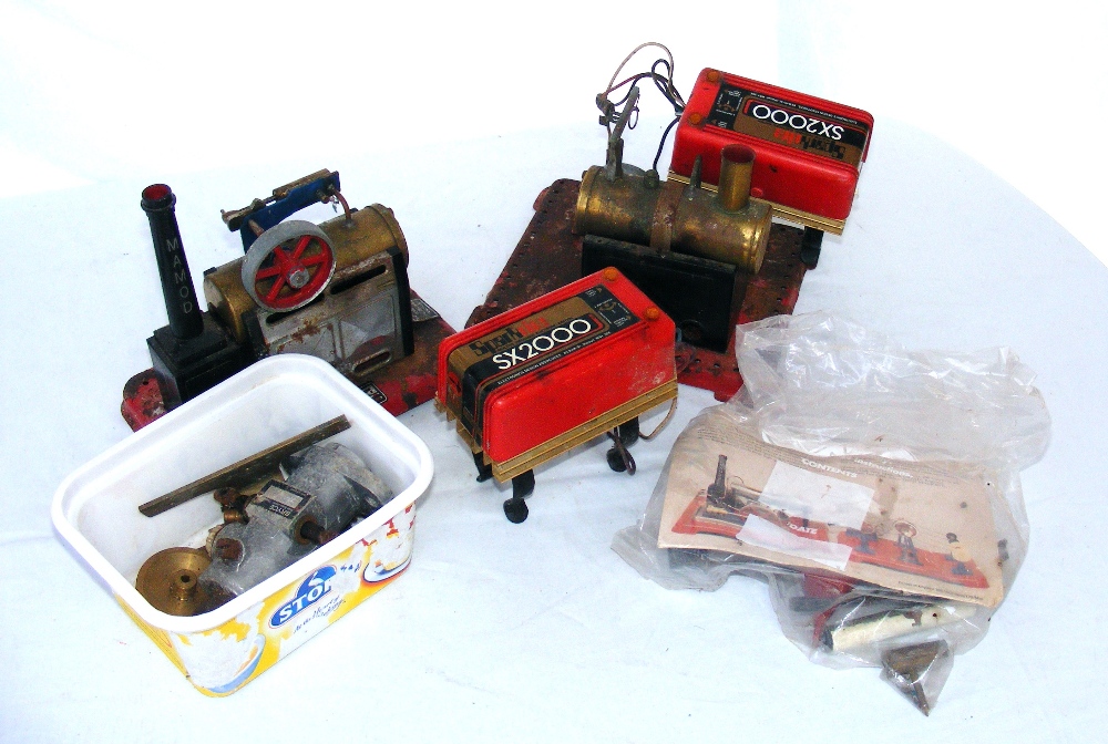 A box of Mammod steam engine items.