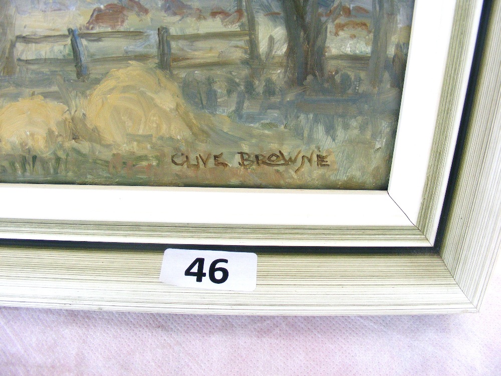 A oil painting titled "4 Ground Mist" signed by local Grimsby artist Clive Richard Browne (1901 - - Image 2 of 3