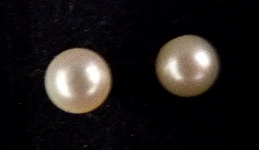 A Pair of 14ct. Yellow Gold Pearl Set Ear Studs