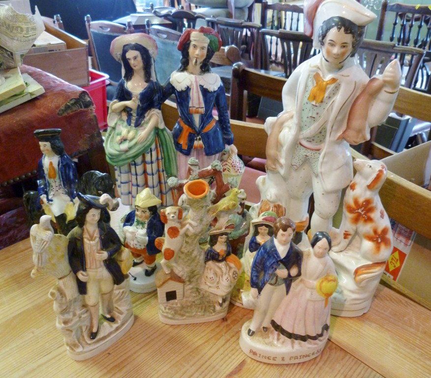 A Large 19th Century Staffordshire Group, together with a collection of other Staffordshire models