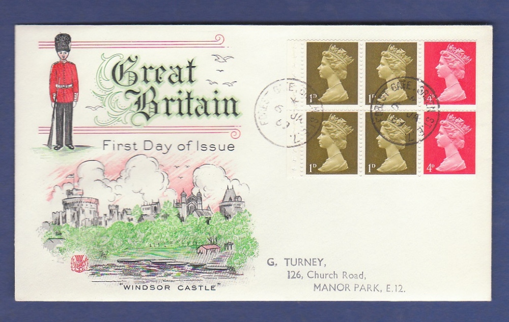 GB 1969 6th Jan 10/- Booklet SE_TENANT Pane on Illustrated First Day Cover - PREDATED by Two Days (