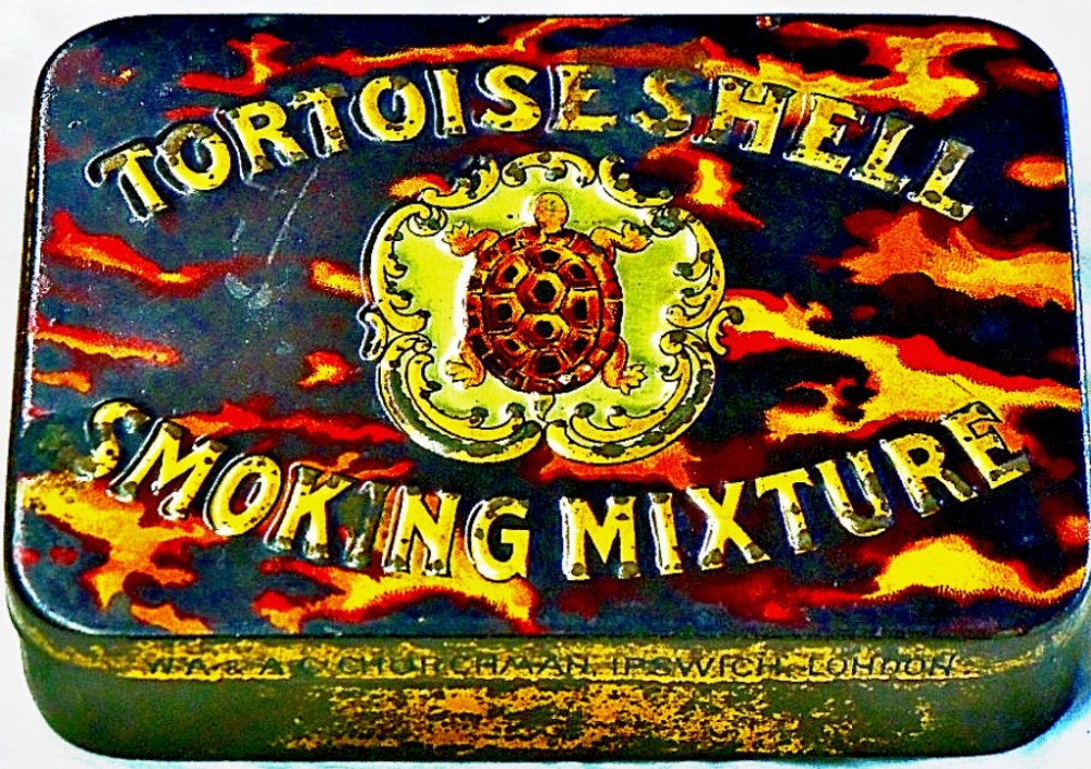Vintage Tobacco Tin  Churchman`s Tortoiseshell smoking mixture.  Good condition.