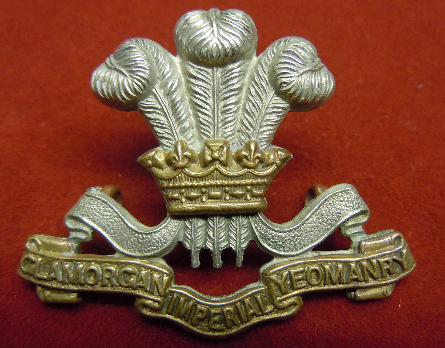 Glamorgan Imperial Yeomanry Cap badge (Bi Metal) GVF