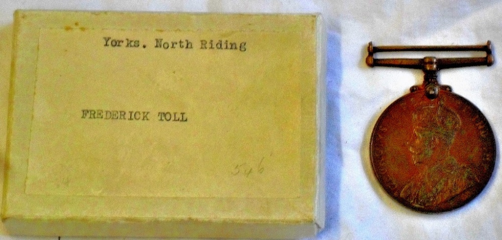 Special Constabulary Long-Service Medal  King George V - Frederick Toll, Yorks, North Riding.  Mint