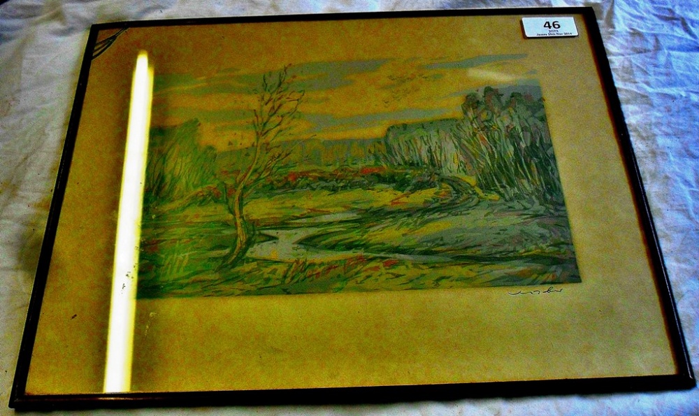 A Signed Russian Vintage Watercolour.