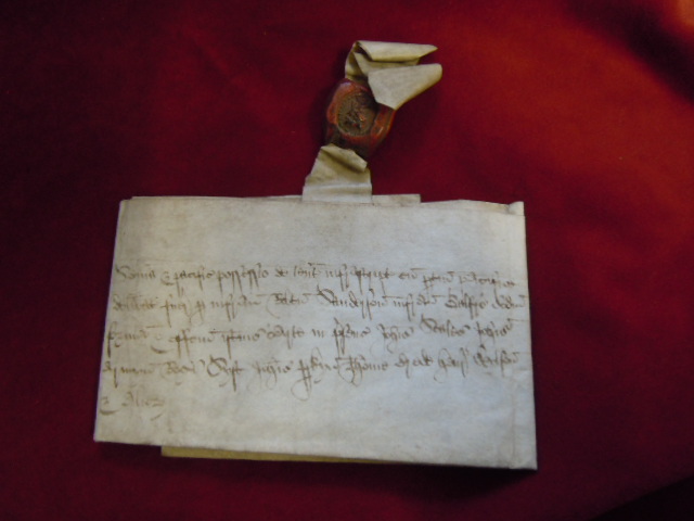 Norfolk - 1541 Early Document  Early vellum document in Latin, fine Red seal.