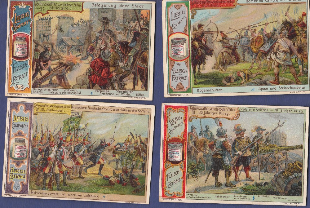 Liebig Weapons through the Ages 1901 set 6 S0657 vg