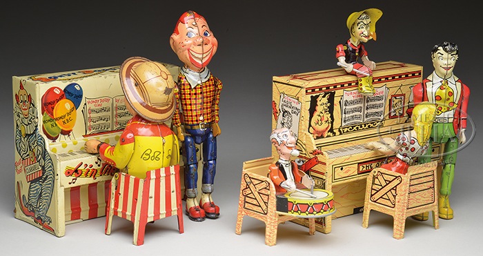 UNIQUE ART LIL ABNER & HOWDY DOODY BAND TOYS. Great litho toys from the 1940s-50s era. Includes