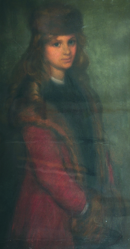 Charlotte Blakeney Ward ( -c.1940) British. Three Quarter length Portrait of a Young Girl, wearing a