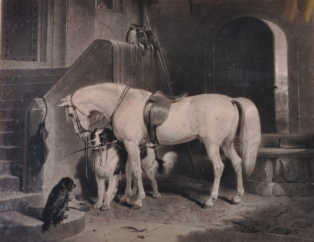 After Edwin Henry Landseer (1802-1873) British. ‘Prince George’s Favourites’, Engraved by W