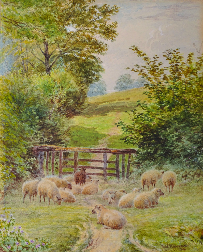 Frederick Williamson (1835-1900) British. “Near Logmore Lane, Dorking”, Watercolour, Signed and
