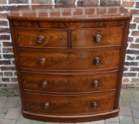 Vict mah bow fronted chest of drawers