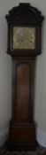 Geo III brass face oak 8 day long case clock with heavily carved hood maker John Wood Grantham (