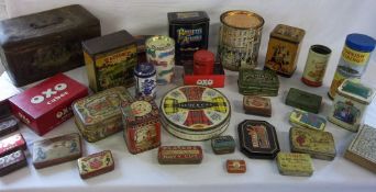 Lg quantity of old tins inc Oxo.