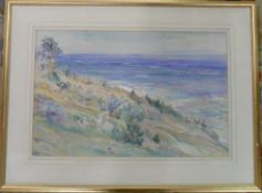 Watercolour of Elbow Beach, Bermuda with signature W Pretyman 1914 65 cm x 49 cm