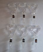 6 boxed Gleneagles 24% full lead crystal bottle stoppers