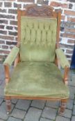 Vic upholstered open arm chair