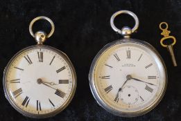 Silv pocket watch AWW & Co. Watham Mass, missing second dial. Birm 1923 & a silv pocket watch with