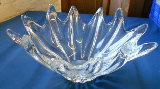 Daum French glass bowl with signature to base d 32.5 cm H 16 cm