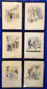 6 framed Rothmans character prints