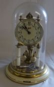 Schatz cream & gilt skeleton clock