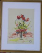 Watercolour of flowers in a vase by Franklin White (1892-1975) 44 cm x 54 cm