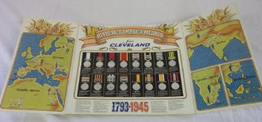 Set of miniature Cleveland Historic Campaign medals 1793-1945