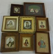 8 various Oriental miniatures