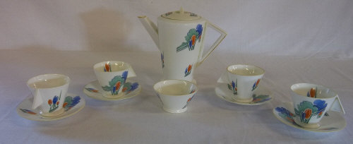 Shelley Art Deco pt coffee set RD 756533 approx 10 pieces