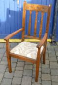 Oak Arts and Crafts high back chair