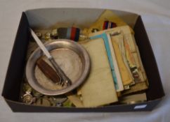 Box of assorted medals, medallions, badges etc